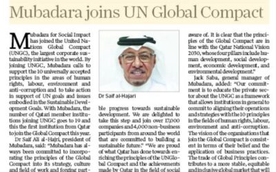 Mubadara Joins UN Global Compact